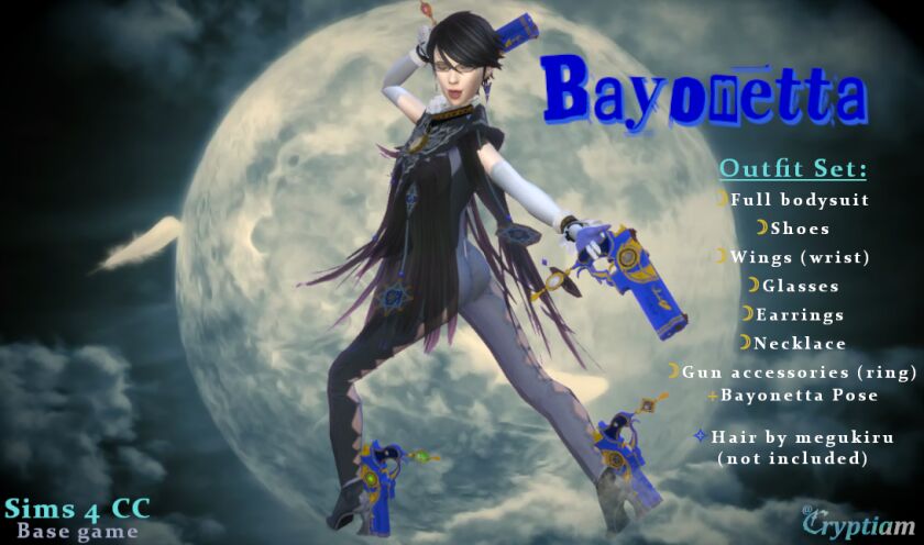 [Sims 4 CC] Bayonetta 2 Outfit + Pose SET: Sims 4 CC