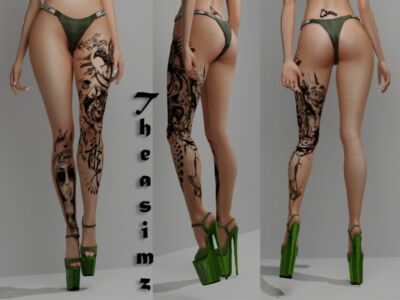 Beatrice LEG Tattoo N12 Sims 4 CC