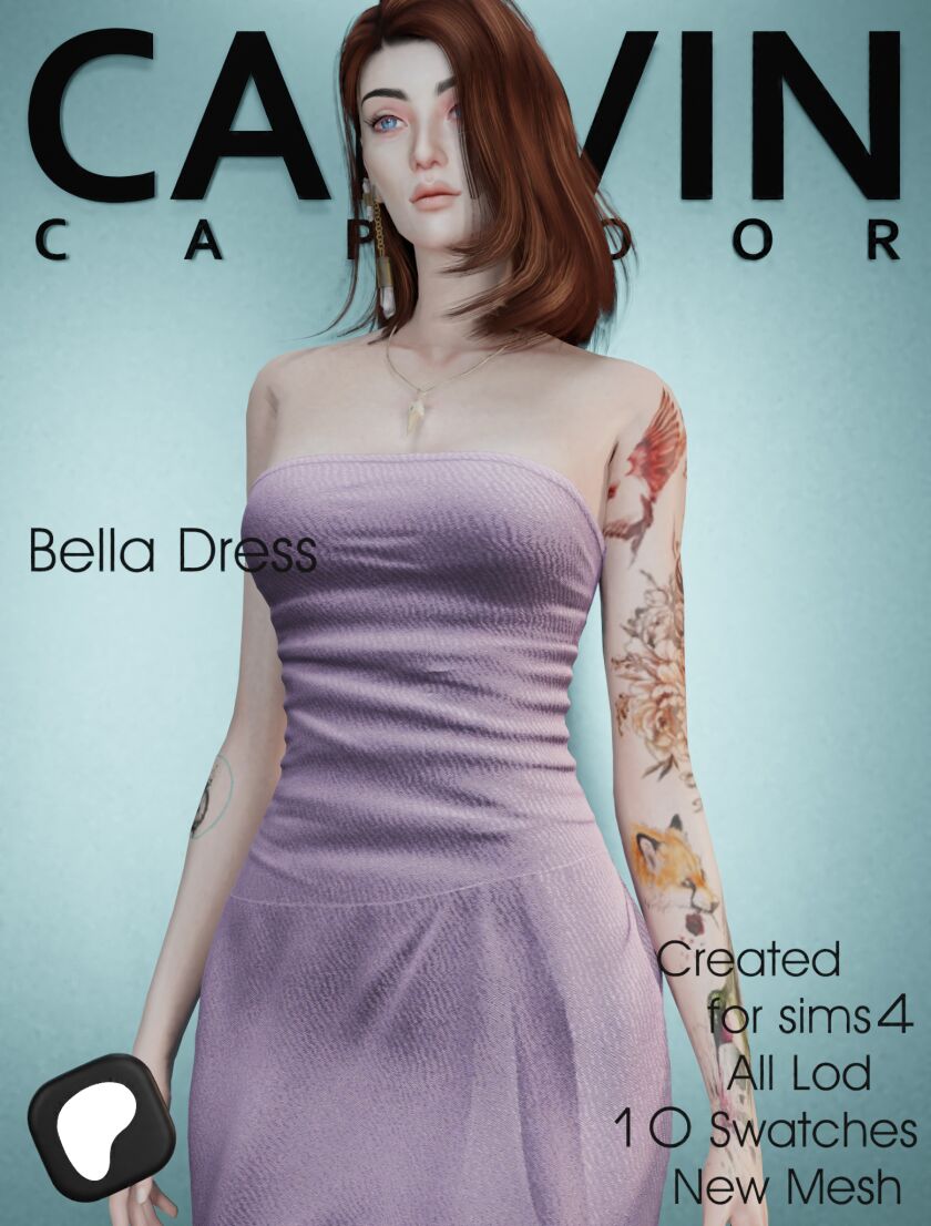 Bella Dress By Carvincaptoor Sims 4 CC