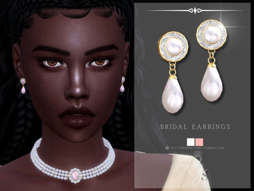 Bridal Earrings Sims 4 CC