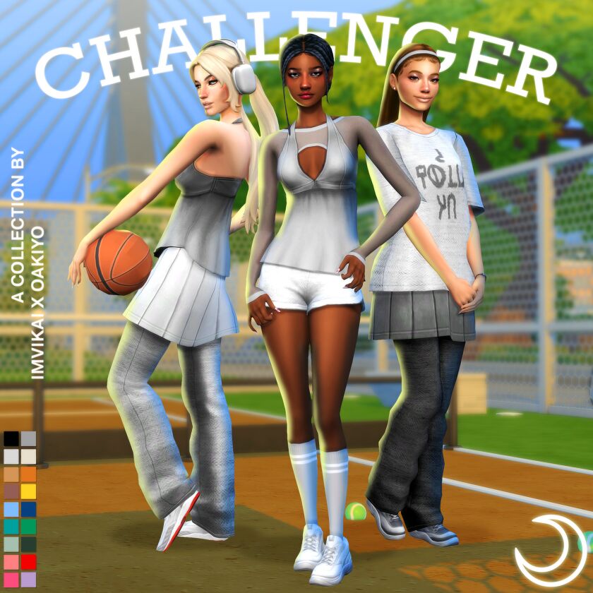 Challenger Collection – Imvikai X Oakiyo (14 Items) Sims 4 CC