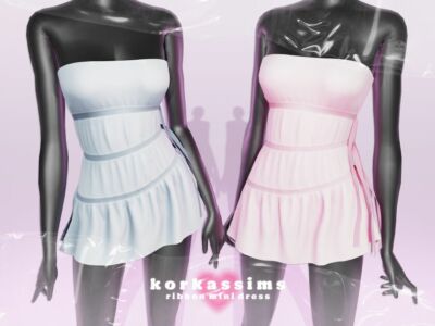 ♡ Ribbon Mini Dress ♡ Sims 4 CC