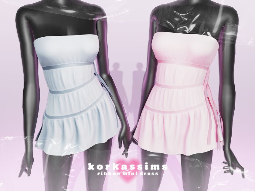 ♡ Ribbon Mini Dress ♡ Sims 4 CC