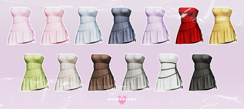 sims 4 cc cute ribbon top new mesh 15 swatches all 2