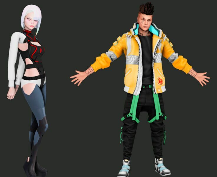 David And Lucy Cyberpunk | Imbratty Sims 4 CC