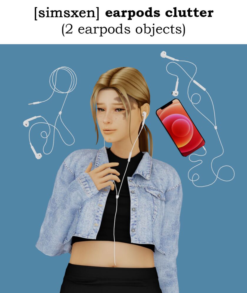 Earpods Clutter – 2 Decor Objects Sims 4 CC