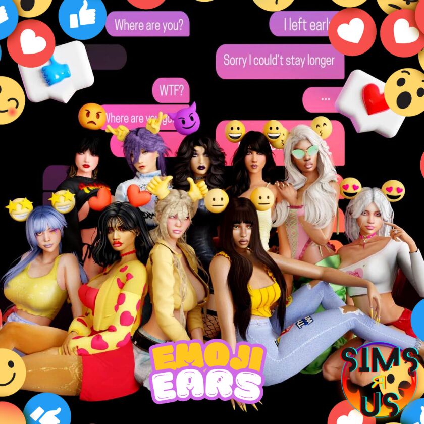 Emoji Ears Sims 4 CC