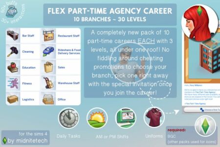 Flex Part-Time Agency Career Pack Sims 4 CC