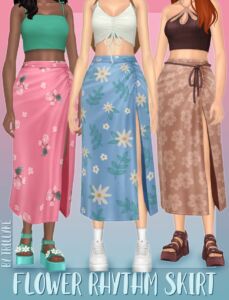 Flower Rhythm Skirt Sims 4 CC