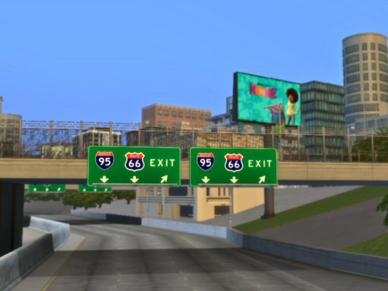 sims 4 cc freeway sign override del so valley 2