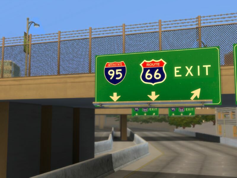 sims 4 cc freeway sign override del so valley 3