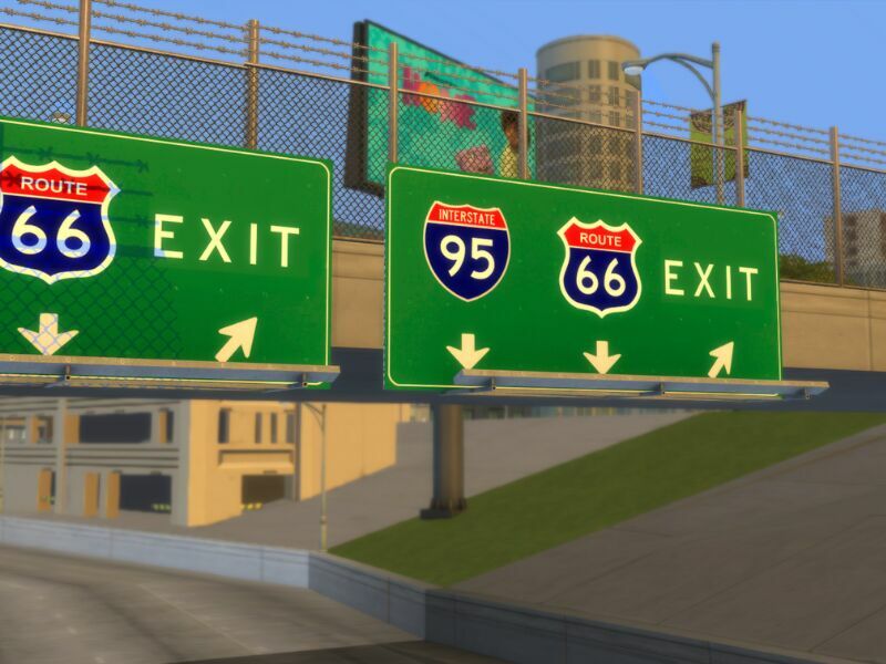 sims 4 cc freeway sign override del so valley 4