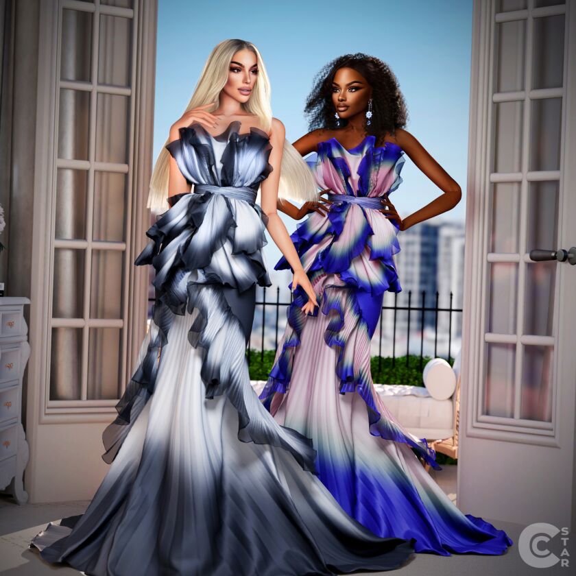 Georgina Chapman’s Layered Tulle Gown From MET Gala 2024 Sims 4 CC