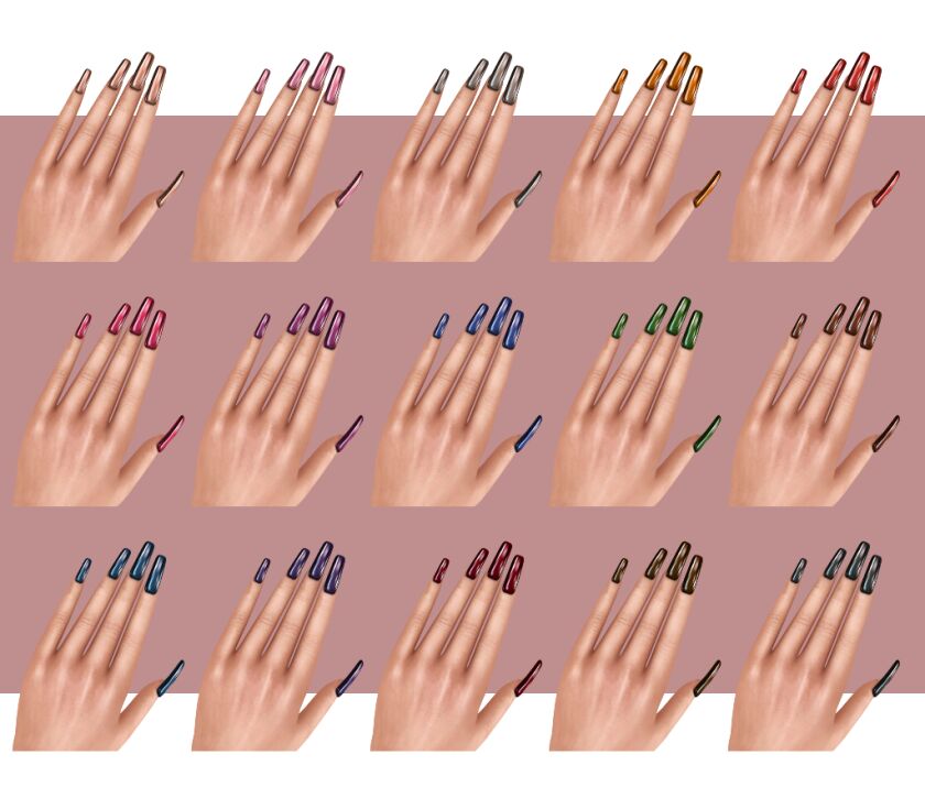 sims 4 cc glossy nails 2