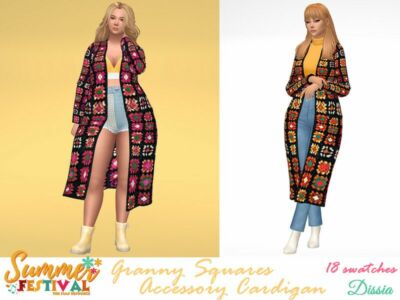 Granny Squares Accessory Cardigan By Dissia Sims 4 CC