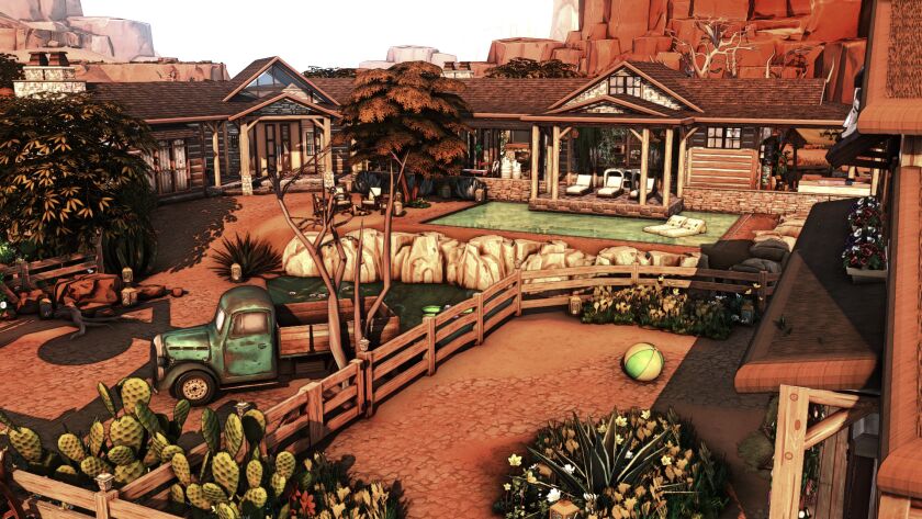 Horse Ranch NO CC Sims 4 CC