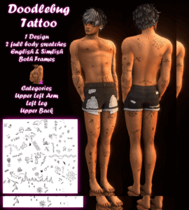 [Keiros] Doodlebug Tattoo Sims 4 CC