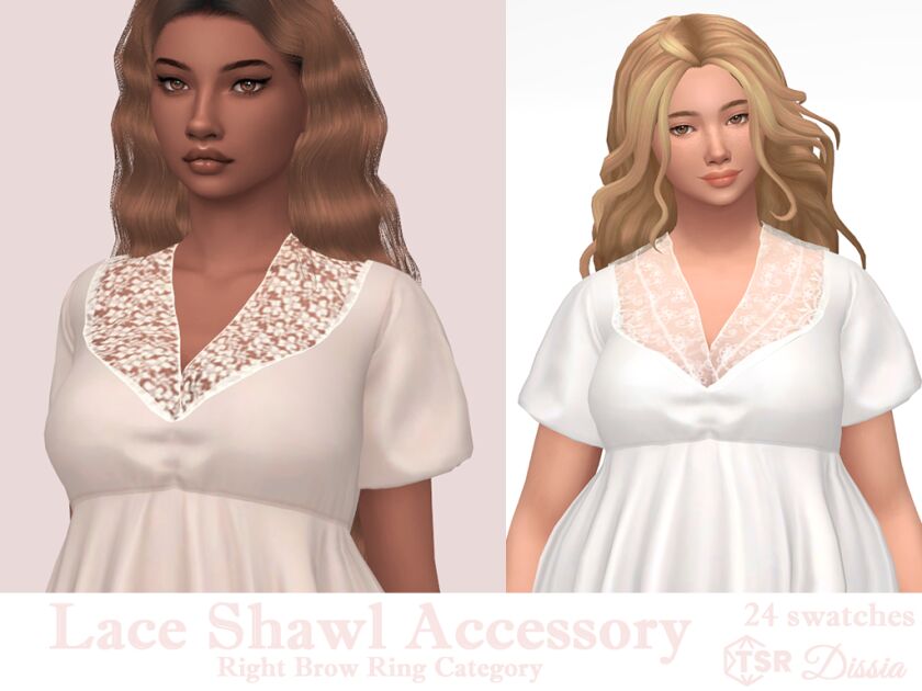 Lace Shawl Accessory Sims 4 CC