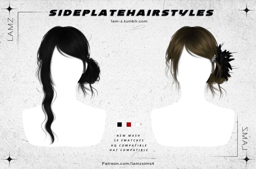 sims 4 cc lamzsideplatehairstyles 2