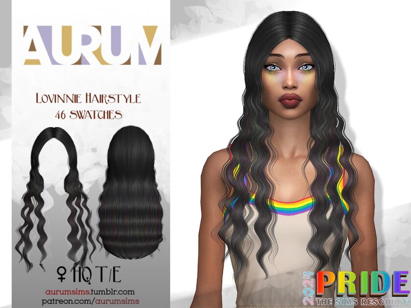 Lovinnie – Wavy Hairstyle For The Sims 4 Sims 4 CC