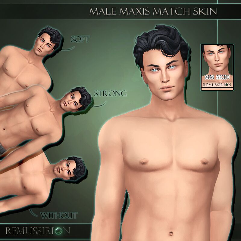 Male Skin 13 – Maxis Match Overlay (TS4) Sims 4 CC