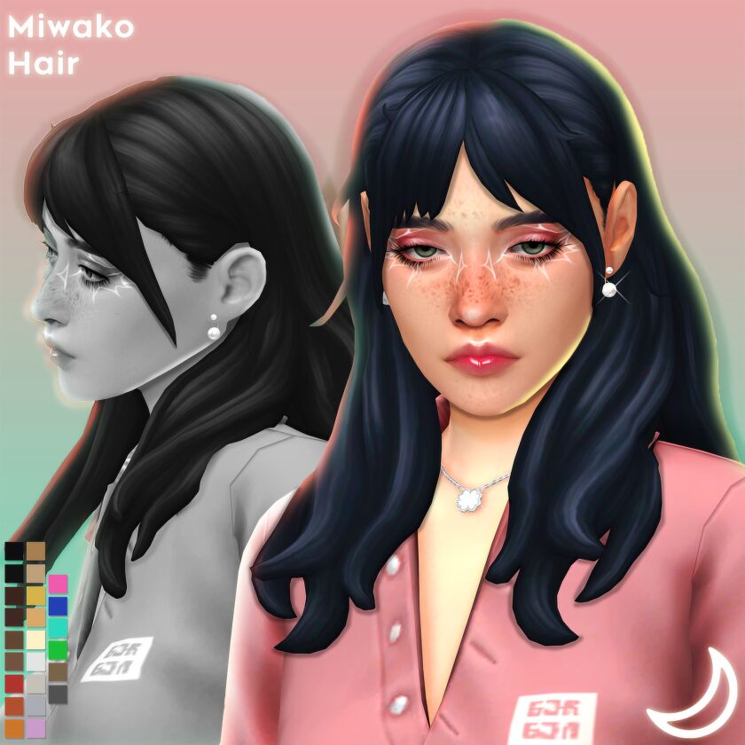 Miwako Hair By Imvikai Sims 4 CC