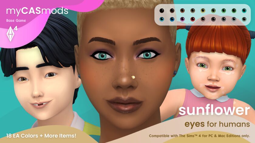 Mycasmods – Sunflower Eyes For Humans Sims 4 CC