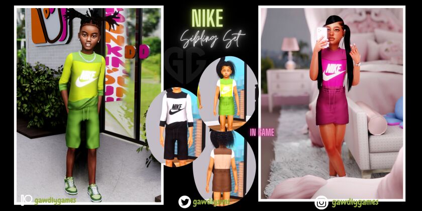 Nike Sibling SET Sims 4 CC