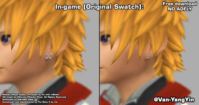 sims 4 cc nobody roxas earrings kingdom hearts teen to 2