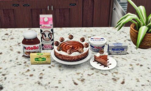 Nutella Cheesecake Custom Recipe Sims 4 CC