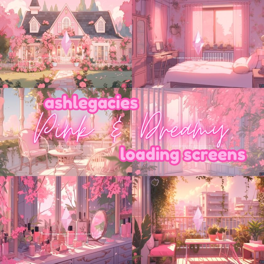 🌸 Pink & Dreamy Loading Screens 🌸 Sims 4 CC