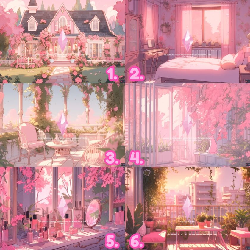 sims 4 cc pink dreamy loading screens 2