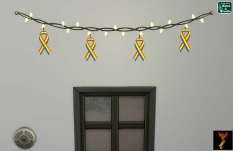 Pride Ribbon String Lights Sims 4 CC