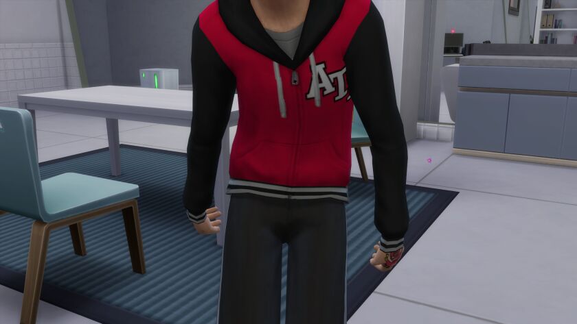 sims 4 cc red black all time low hoodie 3