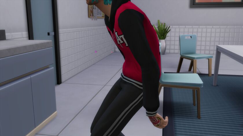 sims 4 cc red black all time low hoodie 4