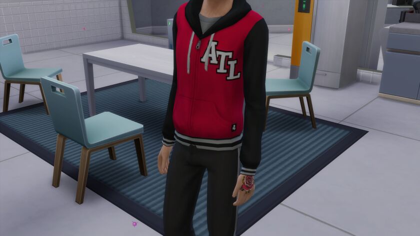 sims 4 cc red black all time low hoodie 5