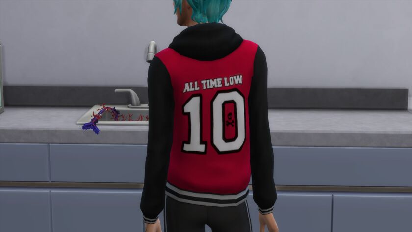 sims 4 cc red black all time low hoodie 6