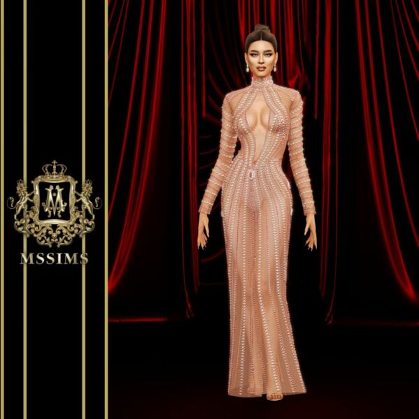 sims 4 cc riches gown 5