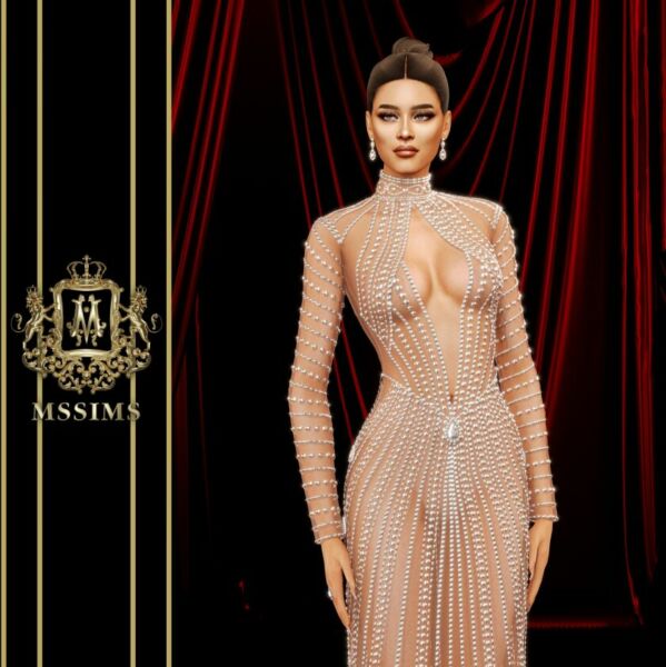 sims 4 cc riches gown 6