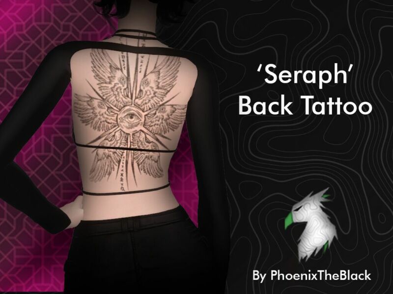 “Seraph” Back Tattoo Sims 4 CC