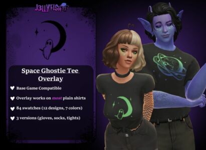 Space Ghostie TEE Overlay 👻🌌 Sims 4 CC