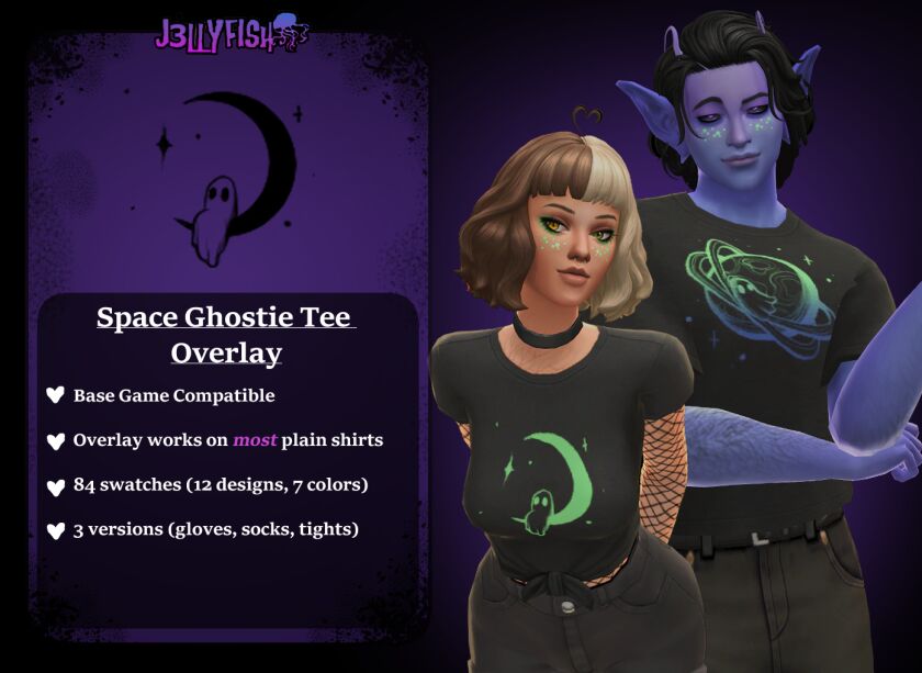 Space Ghostie TEE Overlay 👻🌌 Sims 4 CC