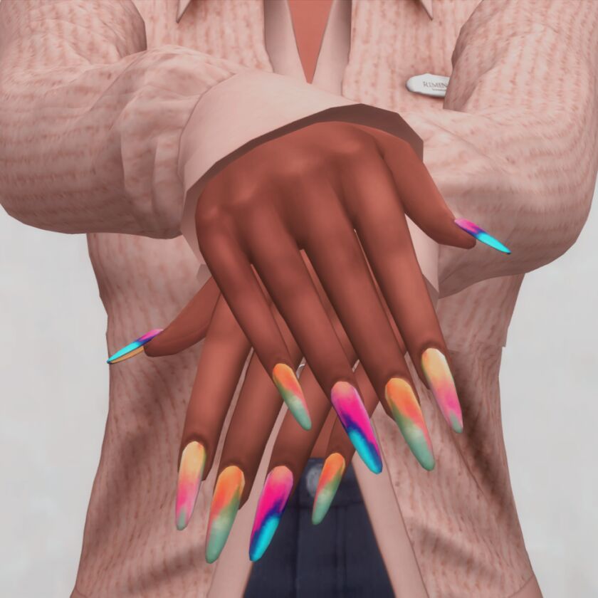 sims 4 cc spring nails set n042 4