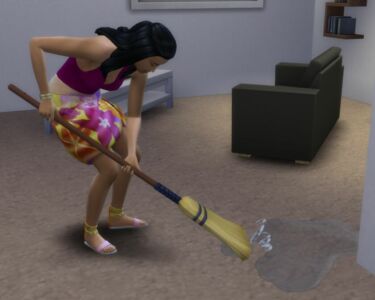 Straw Broom AS A MOP (Override) Sims 4 CC