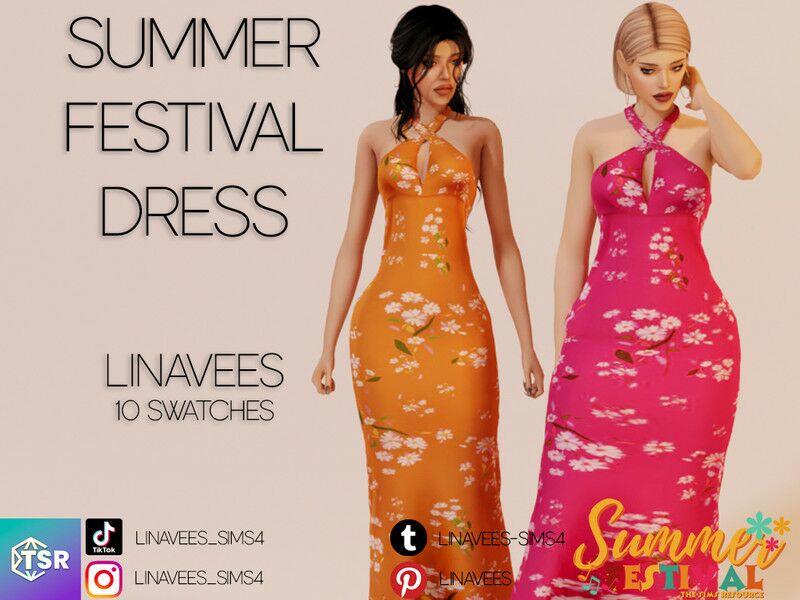 Summer Festival – Adalyn (Dress) By Linavees Sims 4 CC