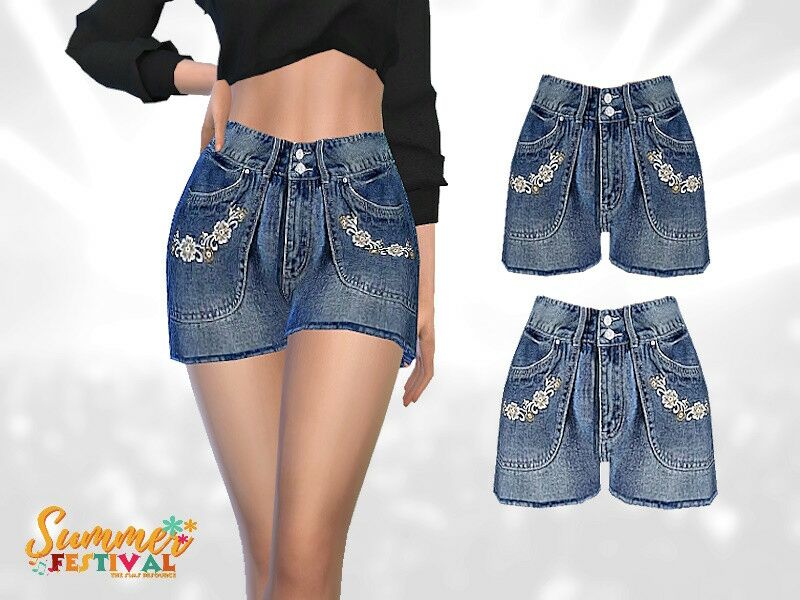 Summer Festival – Denim Shorts By Puresim Sims 4 CC