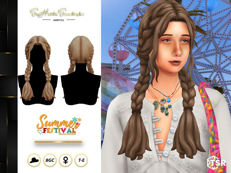 Summer Festival – Hailey Hairstyle Sims 4 CC