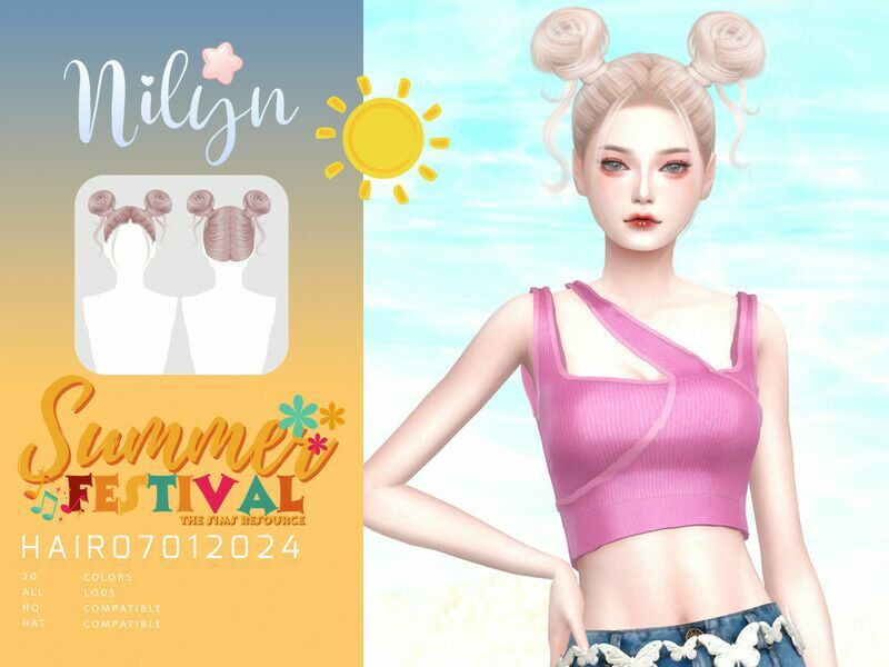 Summer Festival July012024 Hair By Nilyn Sims 4 CC