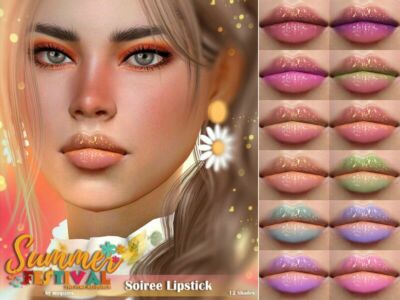 Summer Festival – Soiree Vibrant Lipstick By Msqsims Sims 4 CC