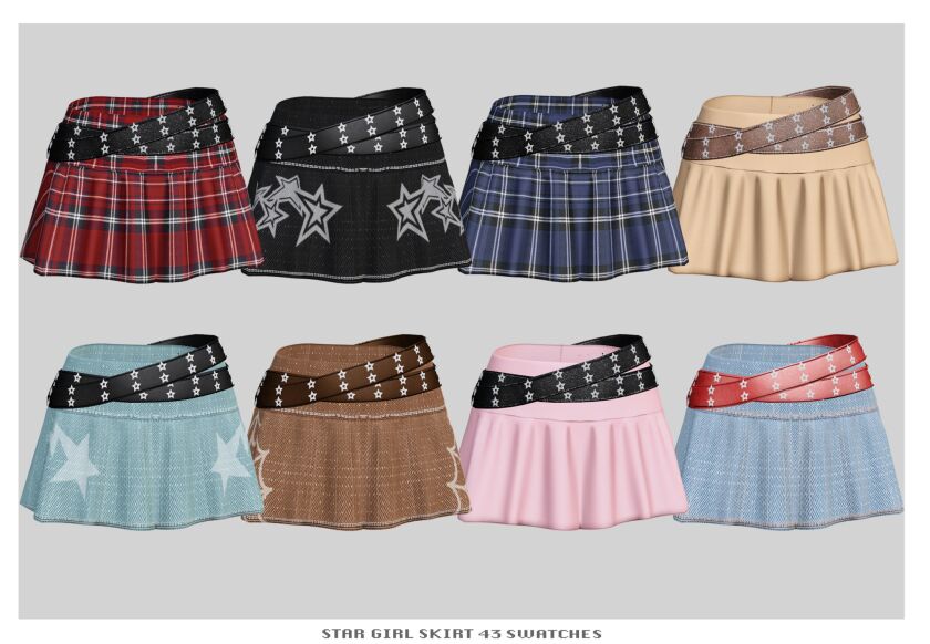 sims 4 cc susie top star girl skirt mesh and textures by 4